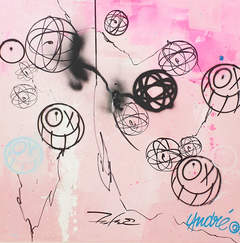 André X Futura Sans titre ( collab atomes) Acrylic and spray painting 200x200 cm 200x200