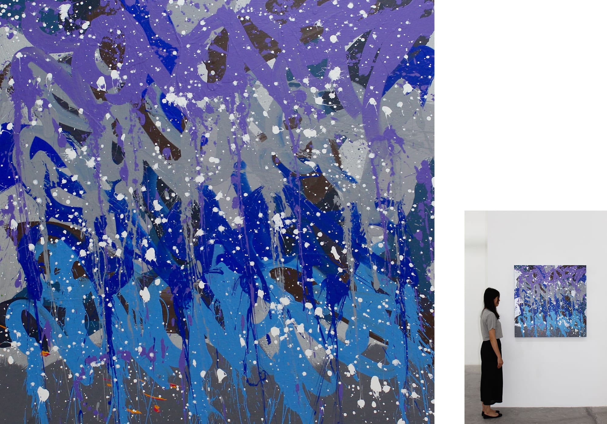 Jonone spring crossing Acrylic on canvas 100 x 100 cm