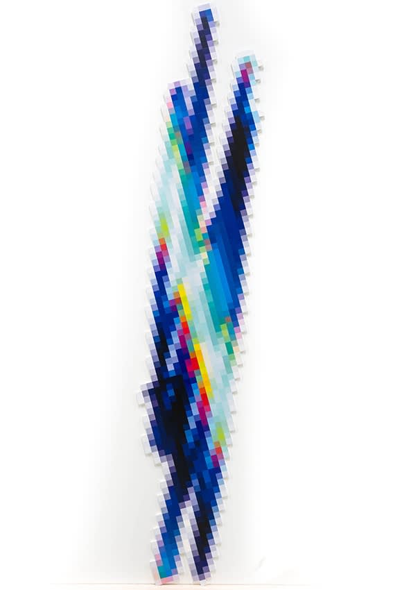 Felipe Pantone Integration System #10 Enamel and UV ink on aluminum composite panel. 57 x 133 cm