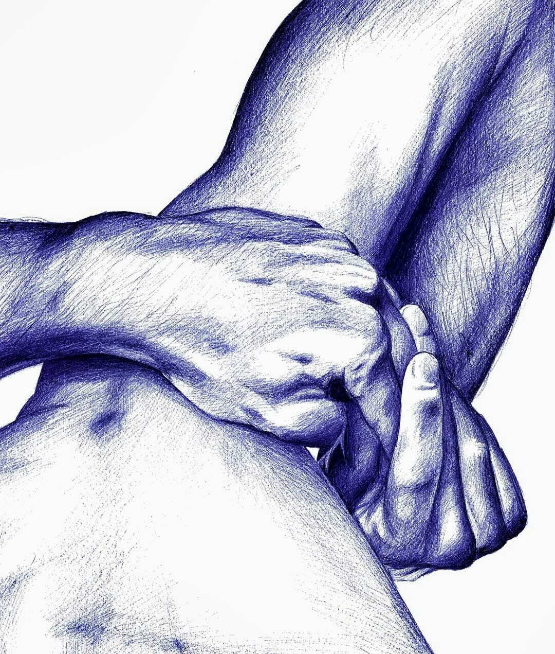 Youssef Boubekeur Noeud de mains 1 ink on paper 80.5 x 85 cm