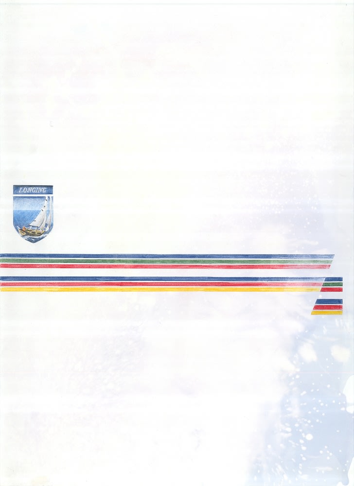 Ben Edmunds Longing Stripes pencil crayon, dye and bleach on paper 40 x 55 cm