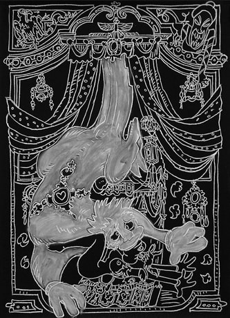 Nicolas Buffe Io et Jupiter Chalk on paper 109,5 x 79,2 cm