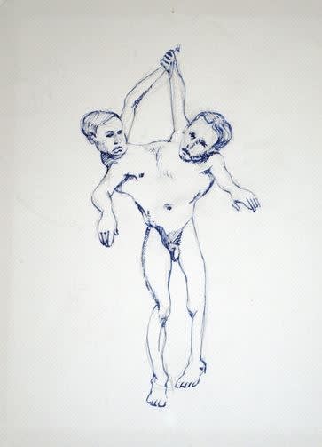 Matt Collishaw Untitled (From Ancient Medecine Book) Blue ink and pencil on paper 31,5 x 24 cm