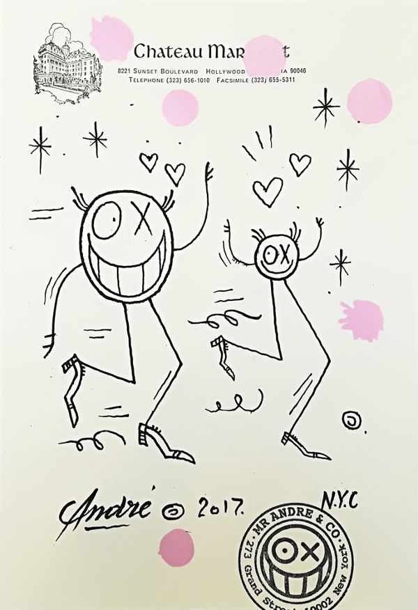 André Saraiva Two Mr. A.'s Running in Love drawing on paper 27 x 18.5 cm