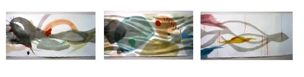 Clara Claus Mouvement 8 Painting, ink, pencil and pastel on paper 28 x 760 cm