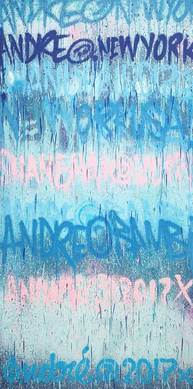 André Saraiva Bambi Rain Spraypaint and Acrylic on cardboard and canvas 200 x 100 cm 78 x 39 in.