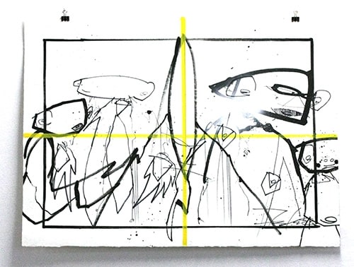 Futura Starting Five 4 Sharpie on paper 56 x 76 cm