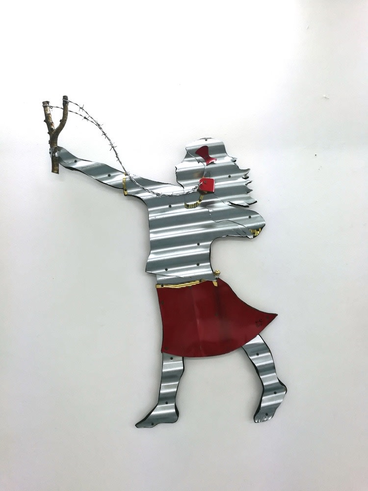 Abdul Rahman Katanani Lanceuse sheet metal 80 x 105 cm