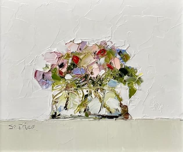 Mike Service, Anemones in a Wide Vase