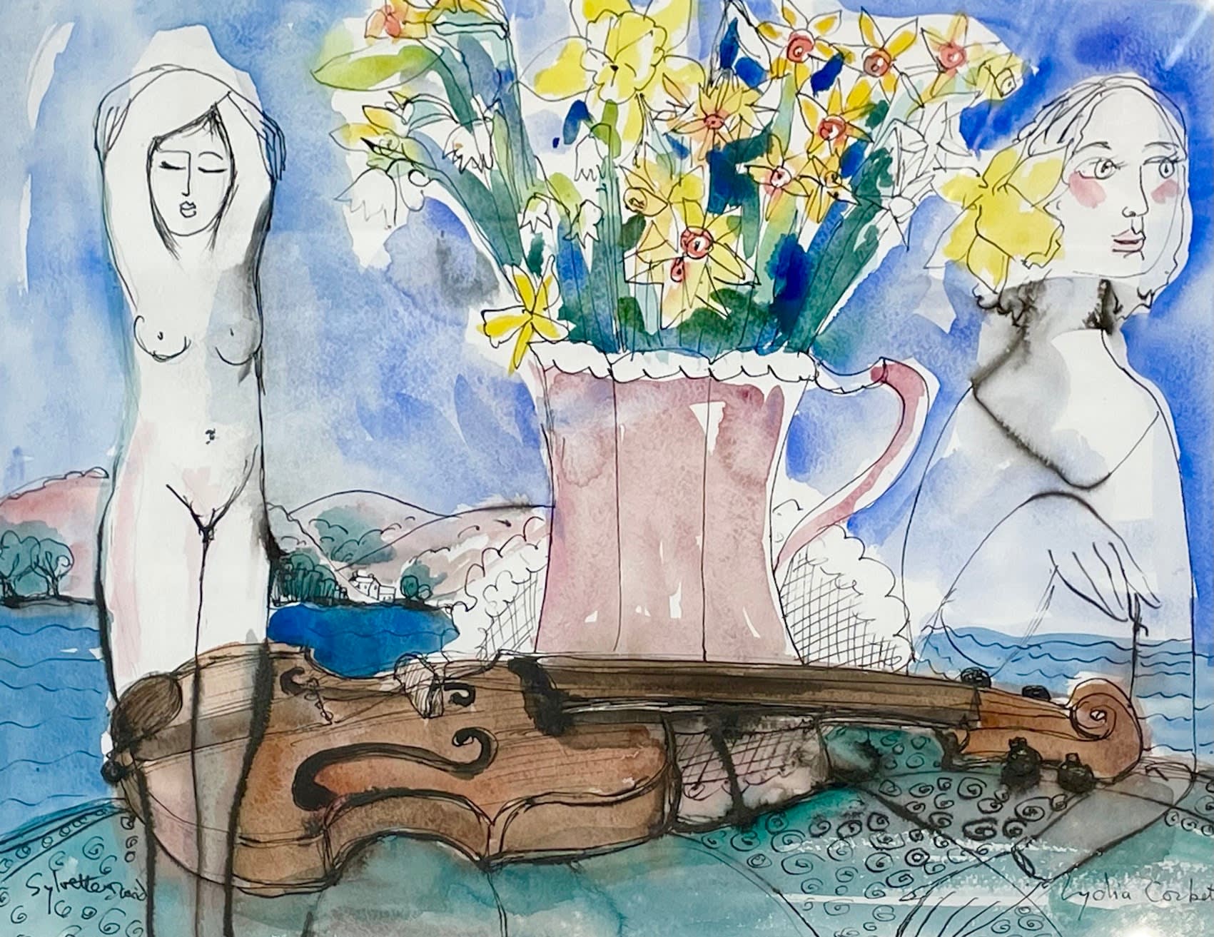 Lydia Corbett (née Sylvette David), Violin Nude