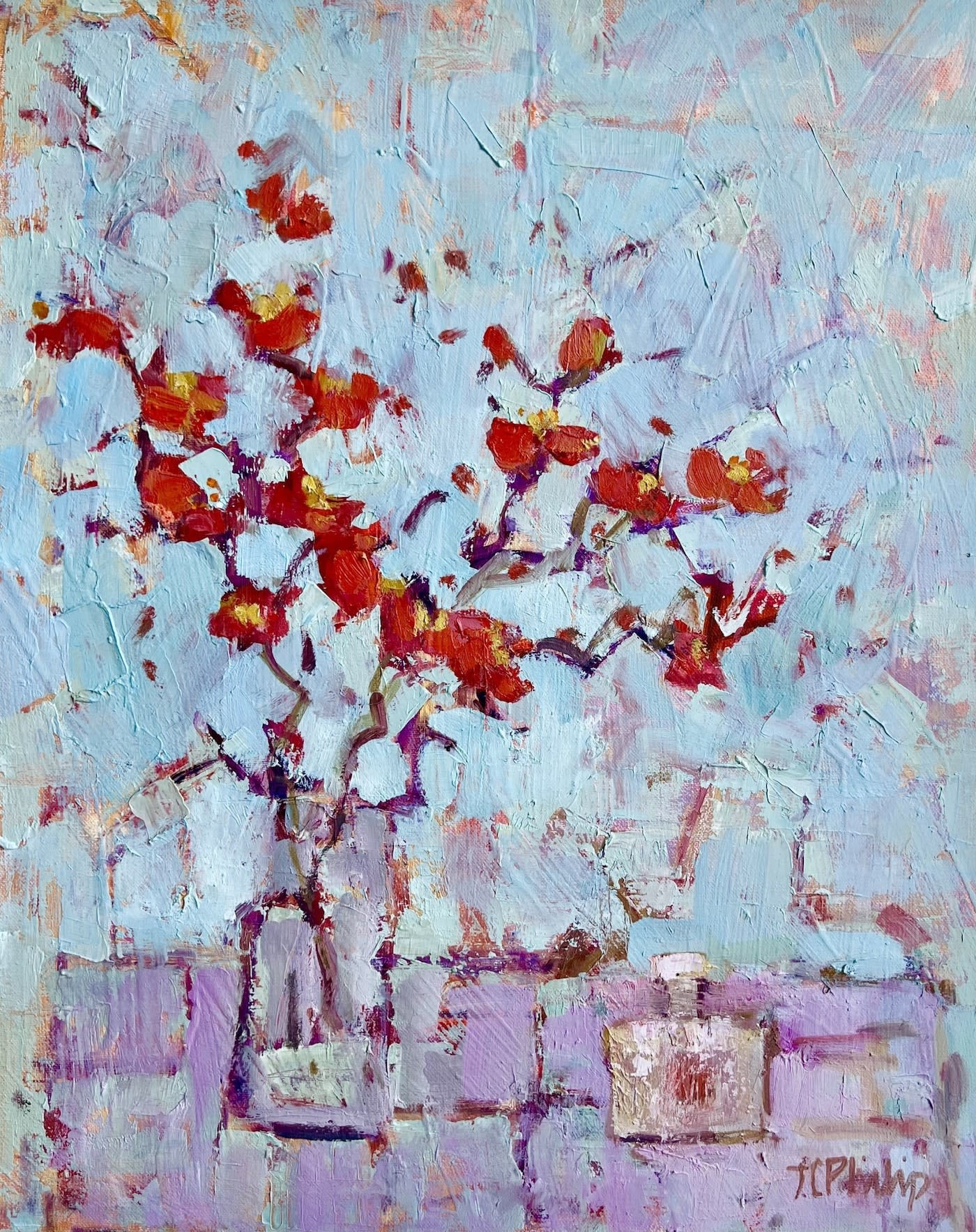 Jackie Philip, Japanese Quince and Ink Bottle