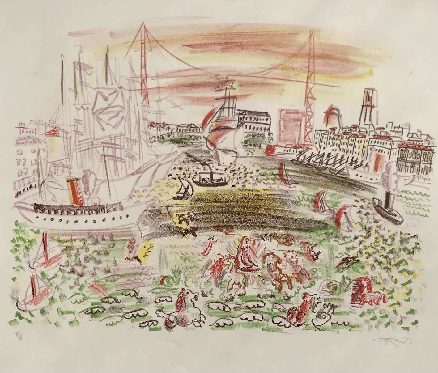 Raoul Dufy, Marseilles Harbour, 1925