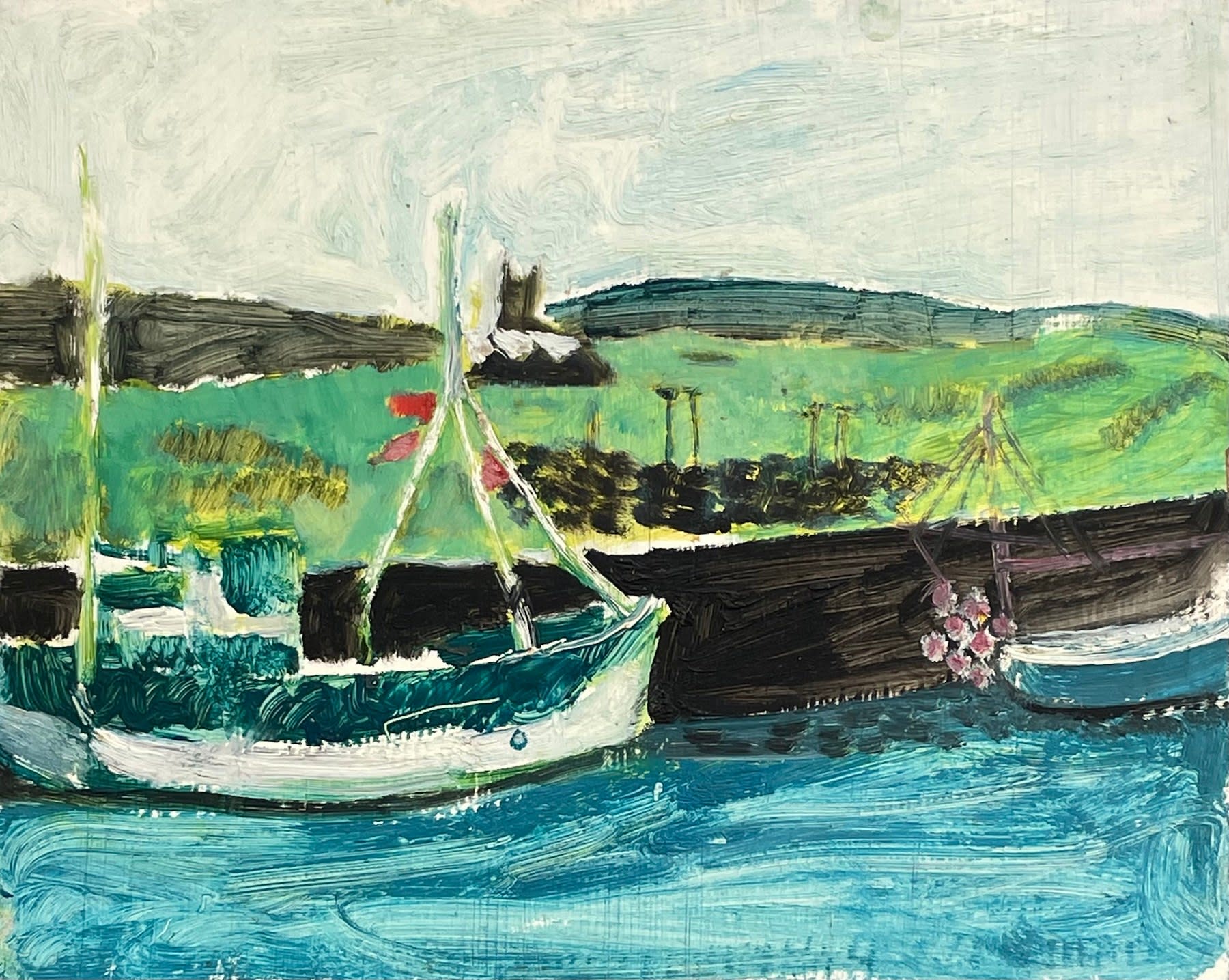 Romi Behrens, Boats at Hayle X, c.1982