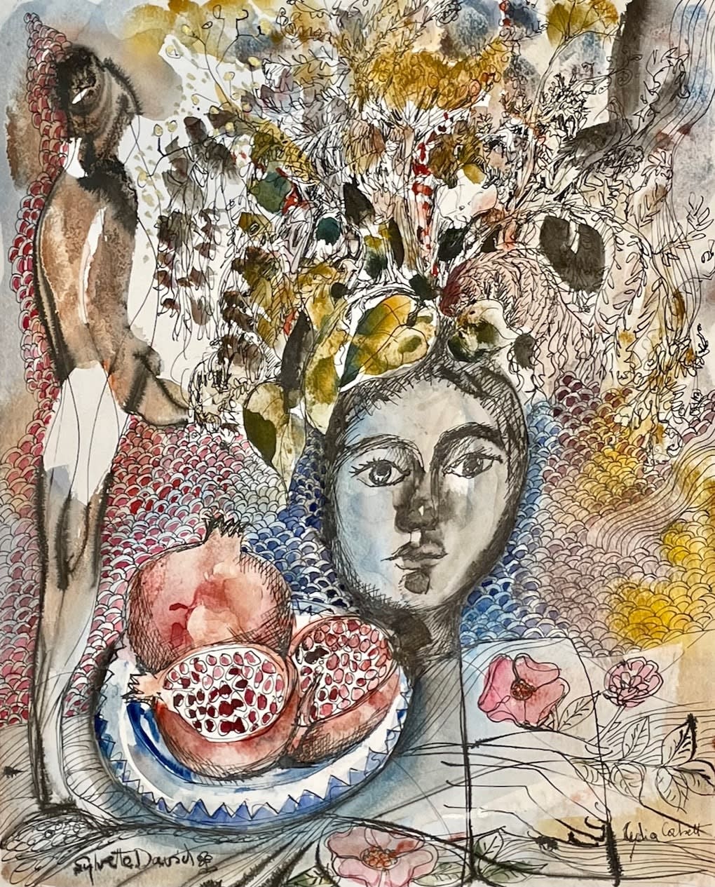 Lydia Corbett (née Sylvette David), Pomegranate and Grasses, Camaret