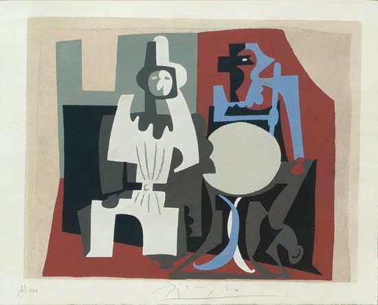 Pablo Picasso, Pierrot et Arlequin a la Terrasse de Cafe, 1920