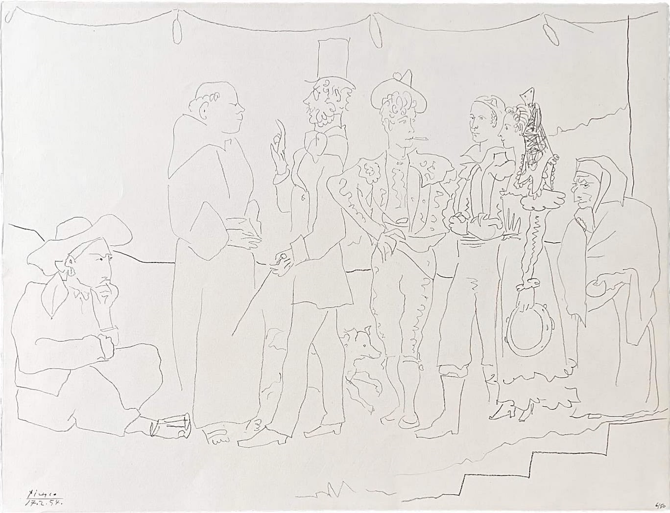 Pablo Picasso, Troupe d'Acteurs, 1954