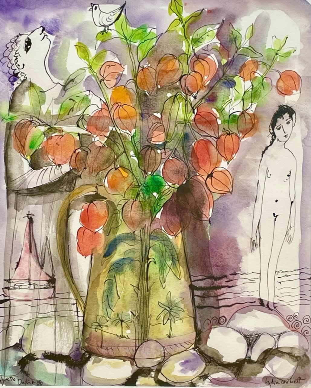 Lydia Corbett (née Sylvette David), Nude with Chinese Lanterns