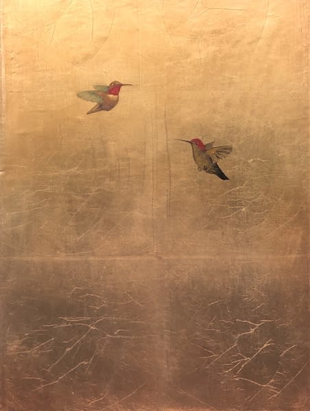 Carolyn Reynolds, Two Hummers in Rose Light, 2019
