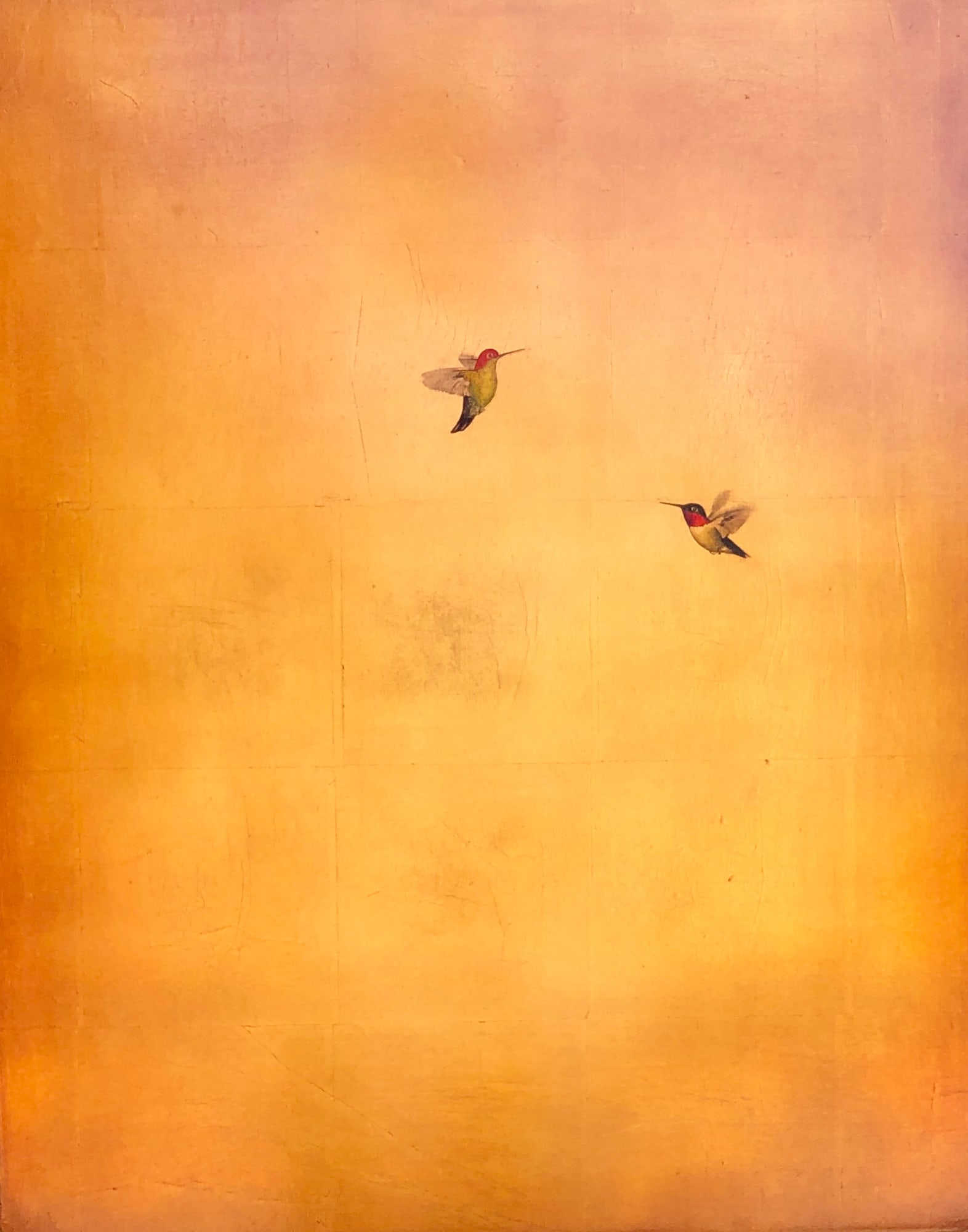 Carolyn Reynolds, Two Hummers in Deep Gold, 2019