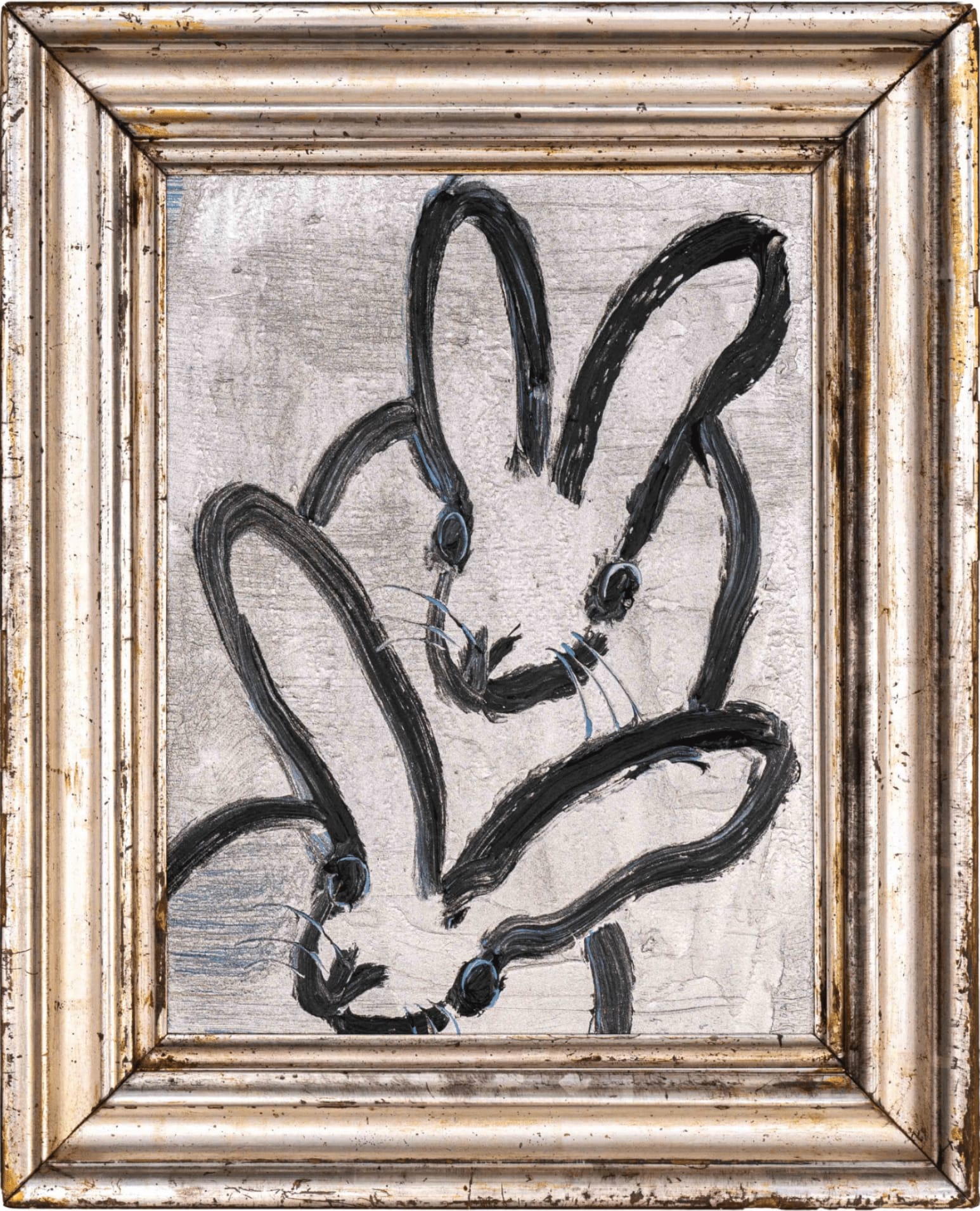 Hunt Slonem, Double Silver Bunny, 2025