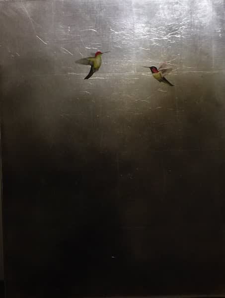 Carolyn Reynolds, Hummingbirds Over Gray Sky, 2016