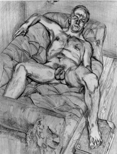 Lucian Freud, Man Posing, 1985