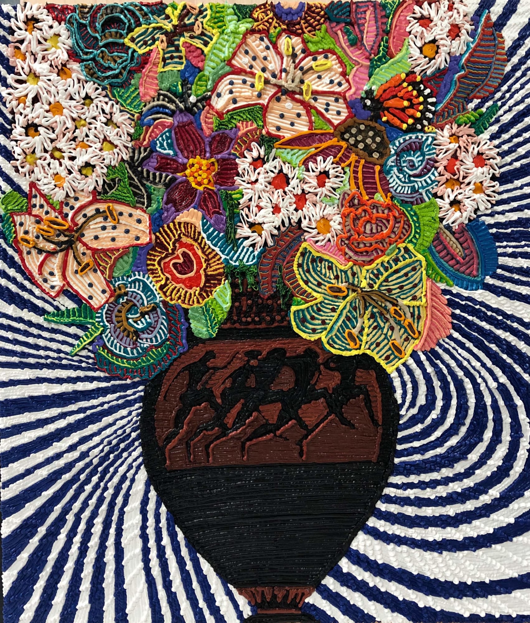 Caroline Larsen, Flowers with Classic Greek Vase 2, 2018-19