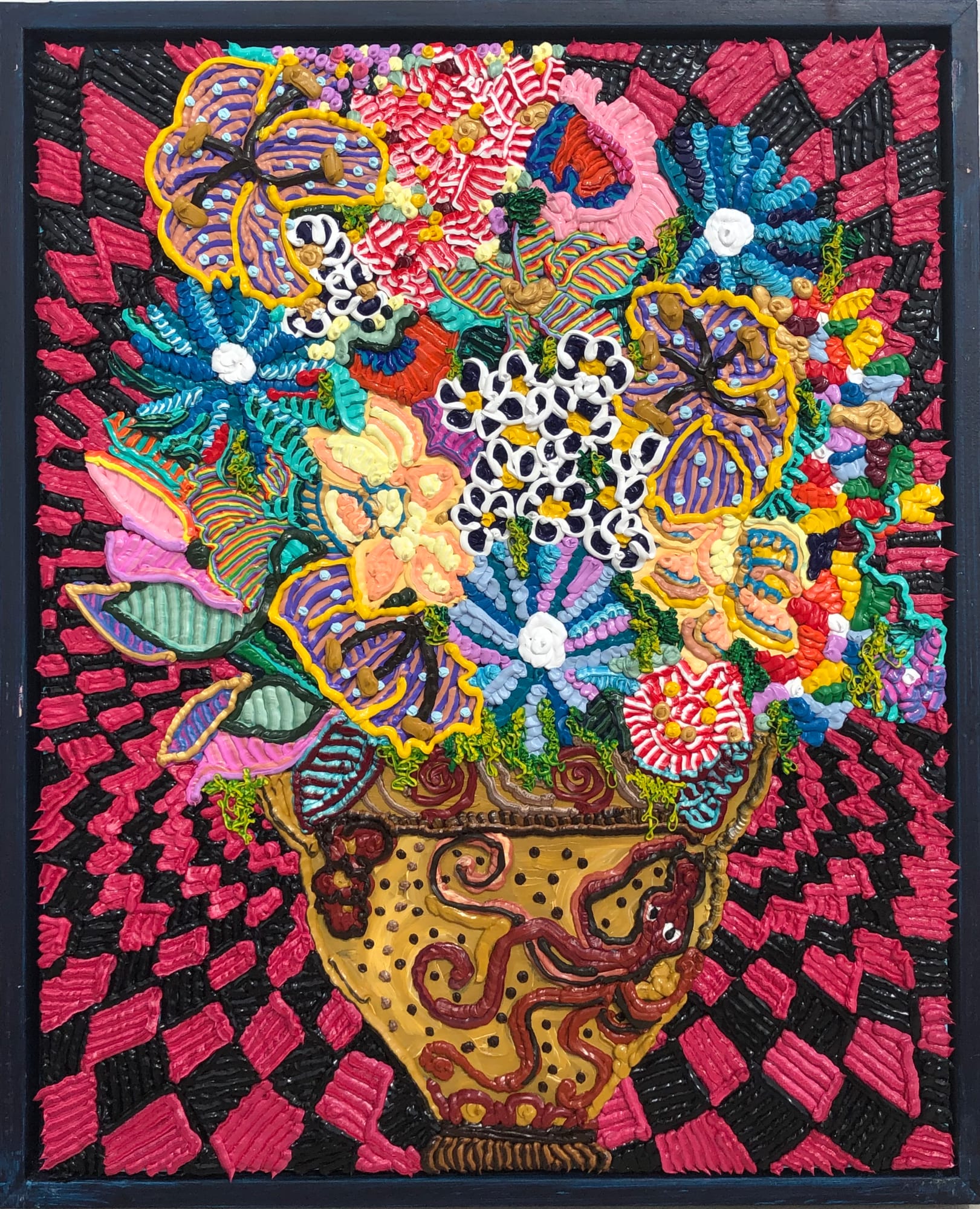 Caroline Larsen, Still Life. Minoan Pottery (Amphora) Vase with Flowers, 2019