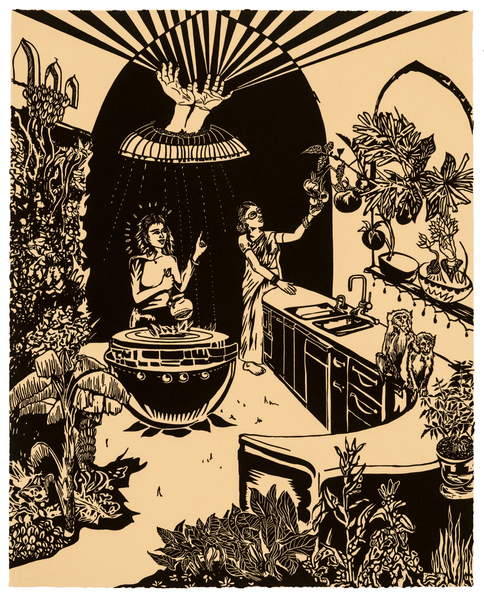 Chitra Ganesh, Sultana's Dream: Cooking with Light, 2018