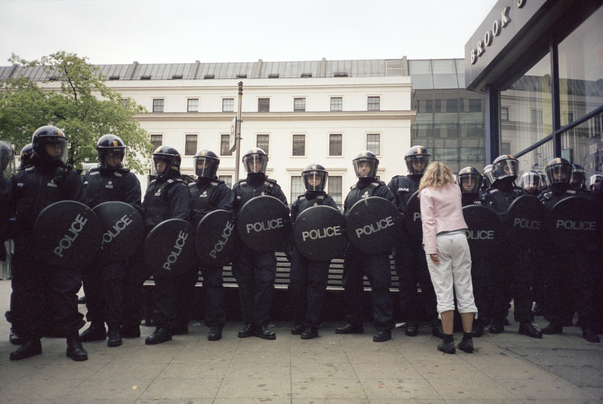 Vinca Petersen, Pink Girl and Riot Cops, 2000