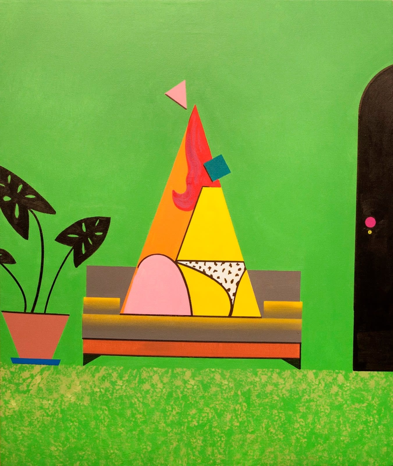 Ad Minoliti, Geo Queer Deco (Green), 2014