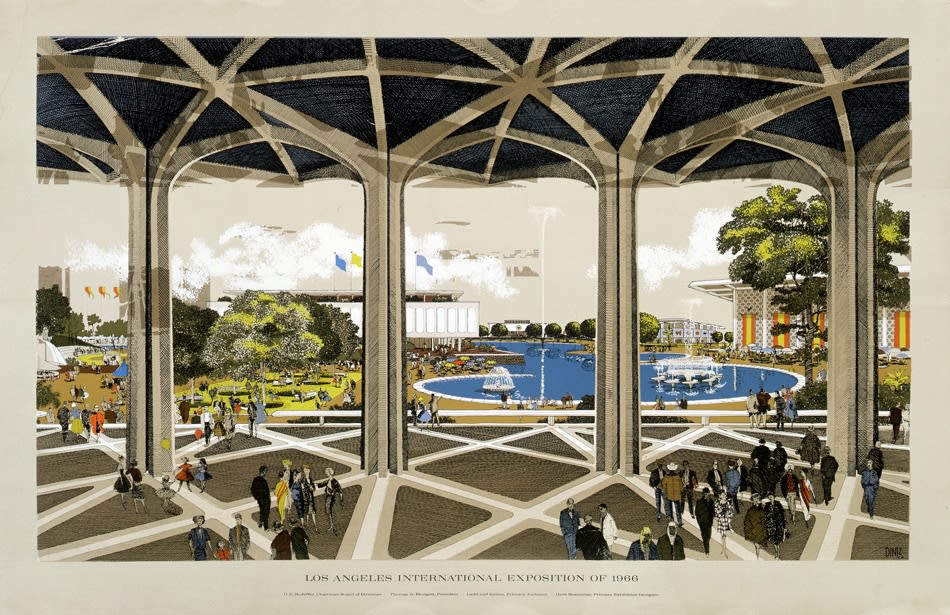 Carlos Diniz, Los Angeles International Exposition of 1966 (Ladd and Kelsey, Architects), 1961