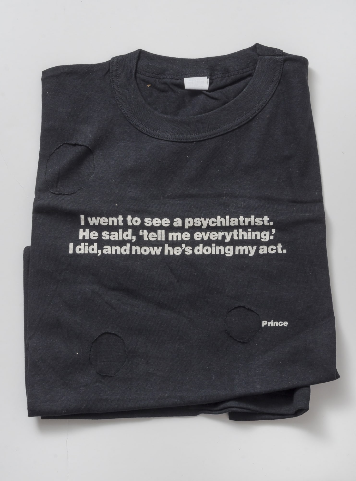 Richard Prince, "I went to see a psychiatrist... He said 'tell me everything." I did, and now he's doing my act. Prince", c.1985