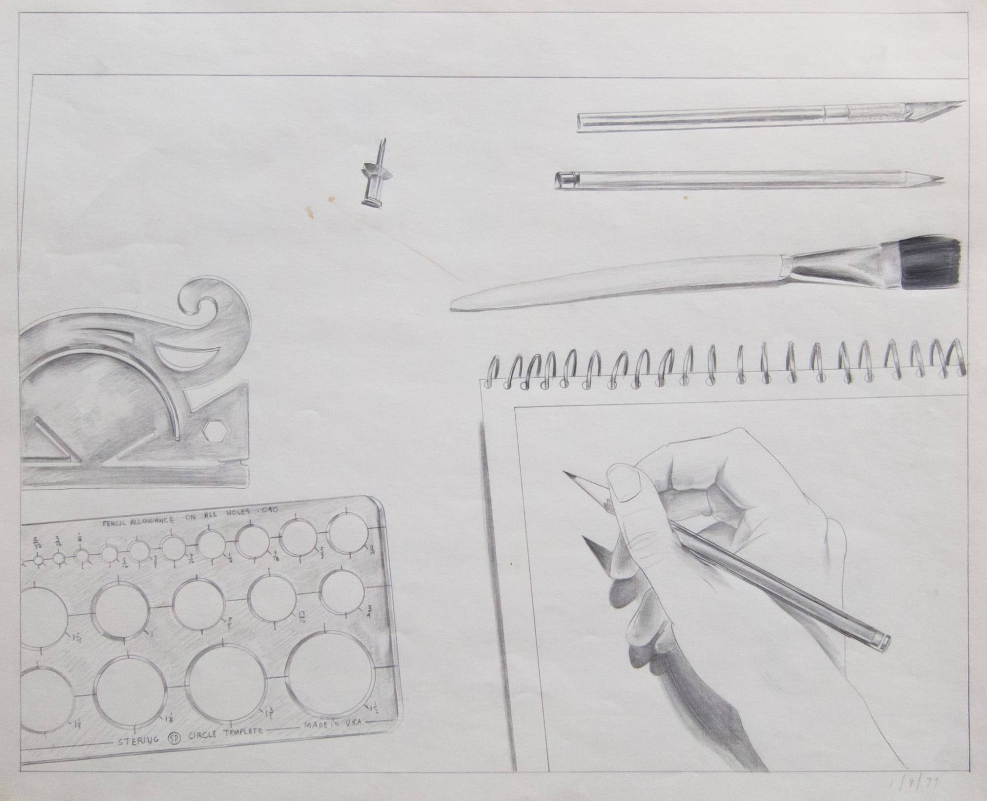 Patrick Angus, Patrick's Hand with Artists' Tools, 1/9/79, 1979