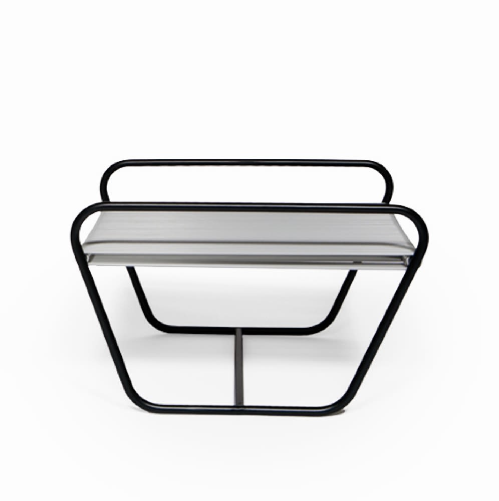 Michael Boyd for PLANEfurniture, RODseries 'Flip Lounge' ottoman / Grey vinyl cord, 2011