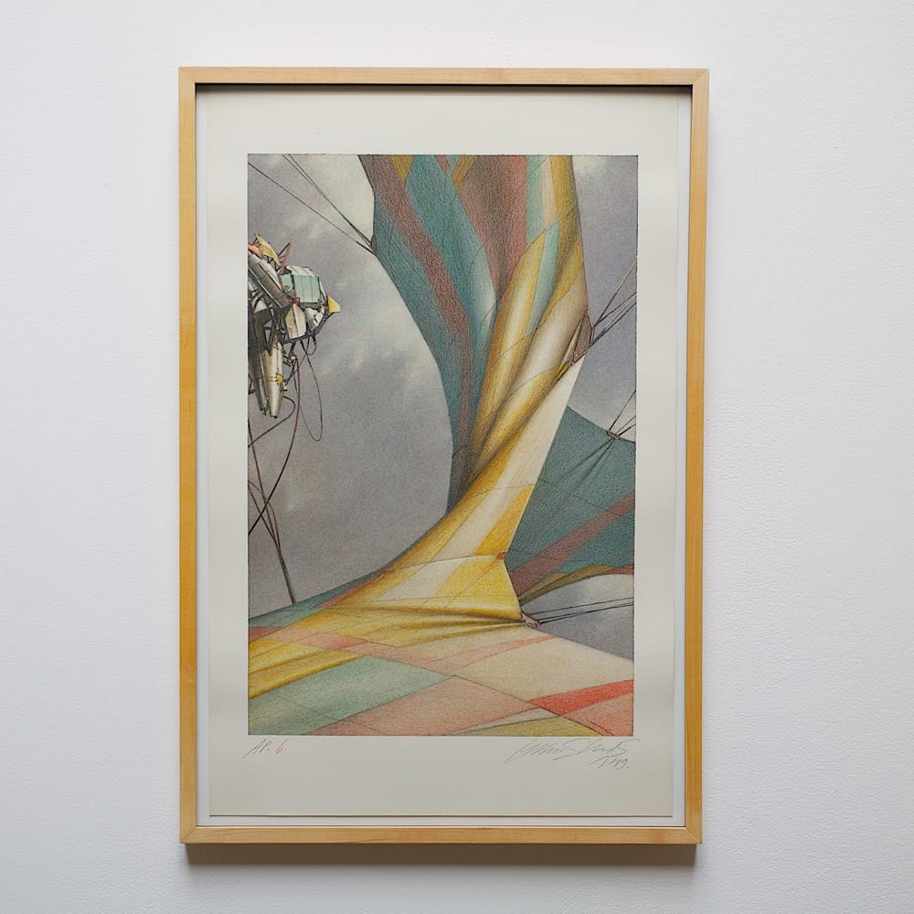 Lebbeus Woods, Aerial Paris Series, #6 -- Detail of Ion Collecting Sail, 1989