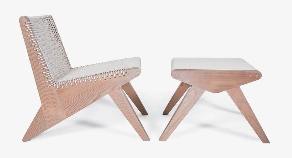 Michael Boyd for PLANEfurniture, WEDGEseries 'Arrowhead' corded ottoman, 2011