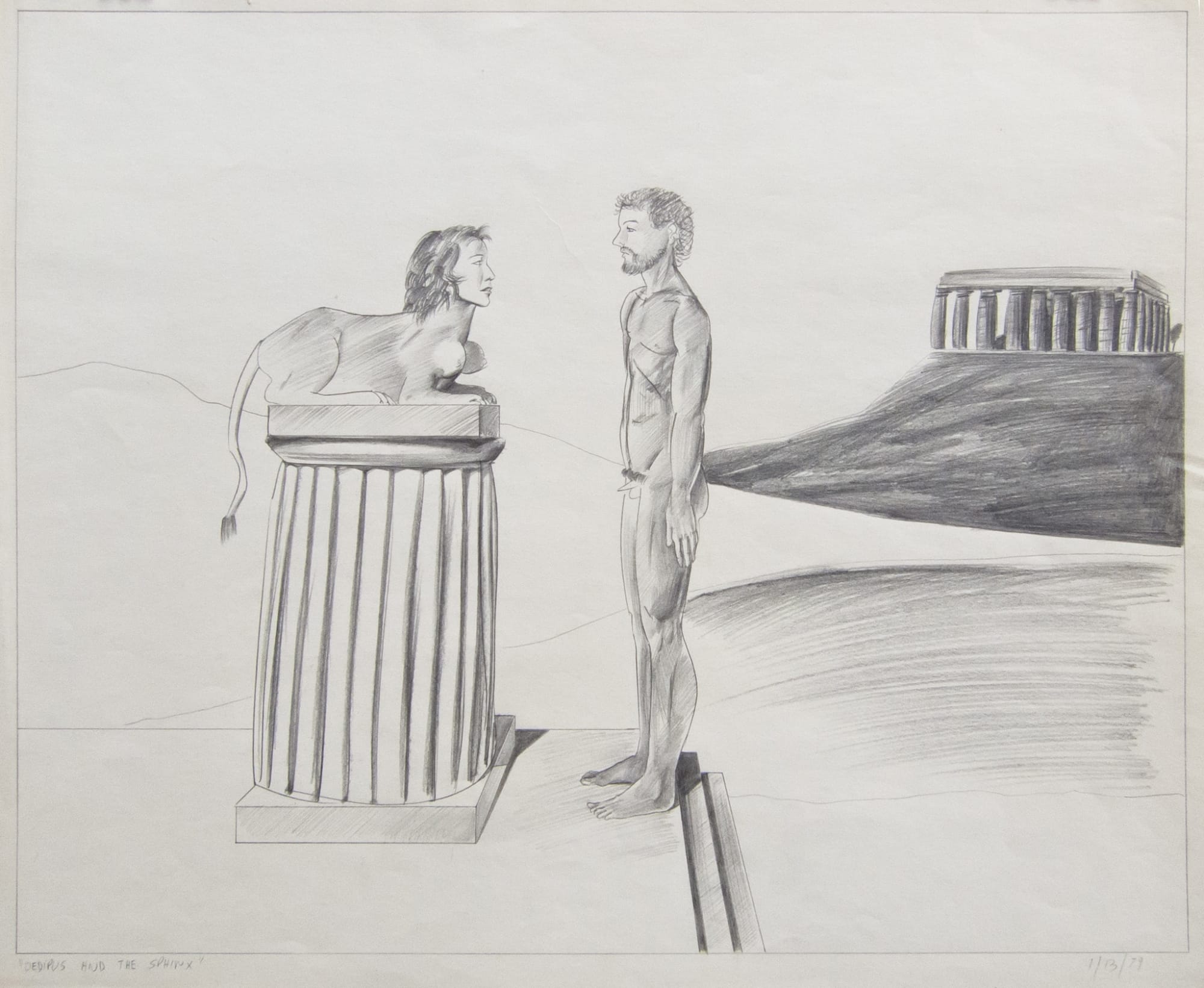 Patrick Angus, Oedipus and the Sphinx, 1/13/79, 1979