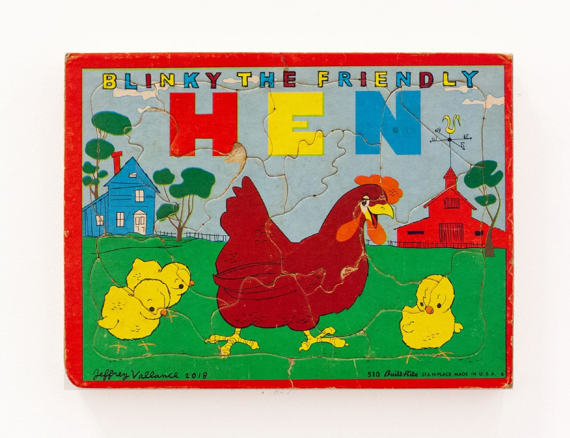 Jeffrey Vallance, Hen Puzzle, Blinky 40th Anniversary, 2018