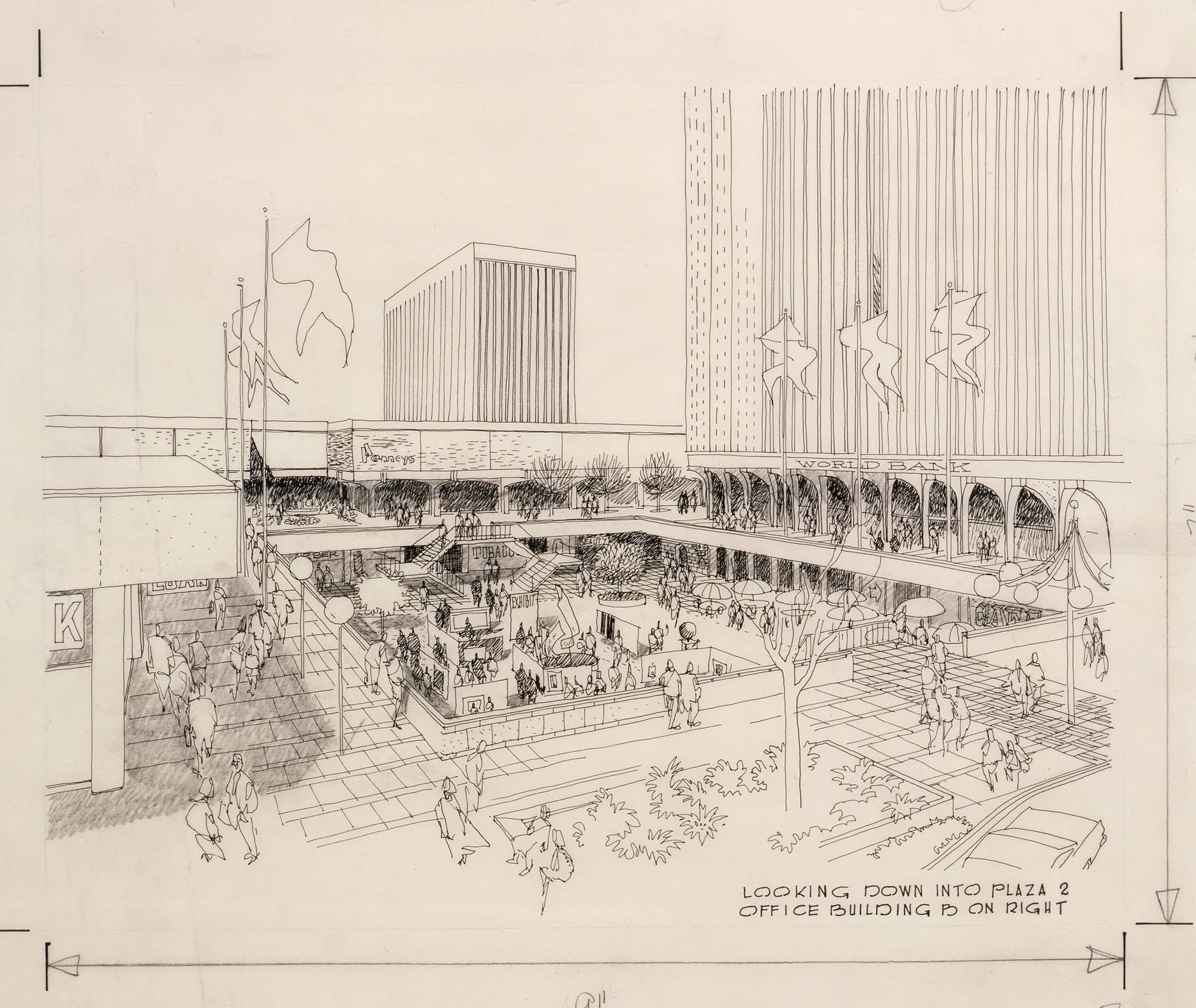 Carlos Diniz, The City - Looking Down into Plaza, 1961