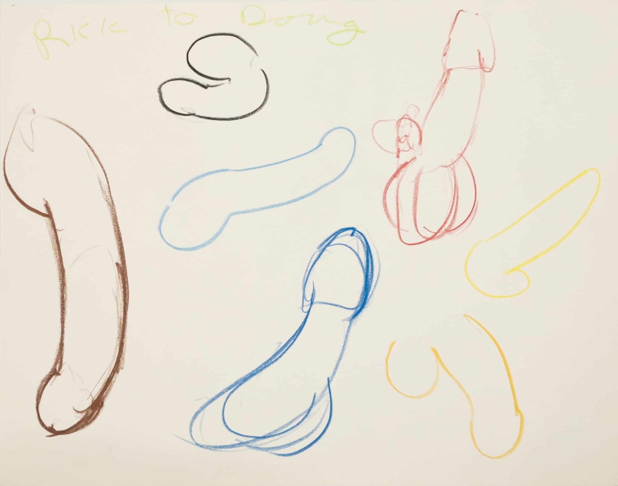 Richard Prince, Untitled (Multicolored penises), c. 1980