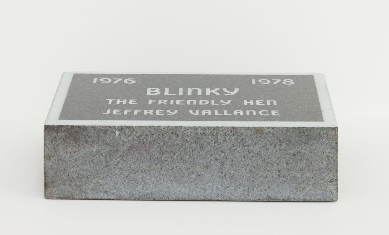Jeffrey Vallance, Blinky Headstone, 1989
