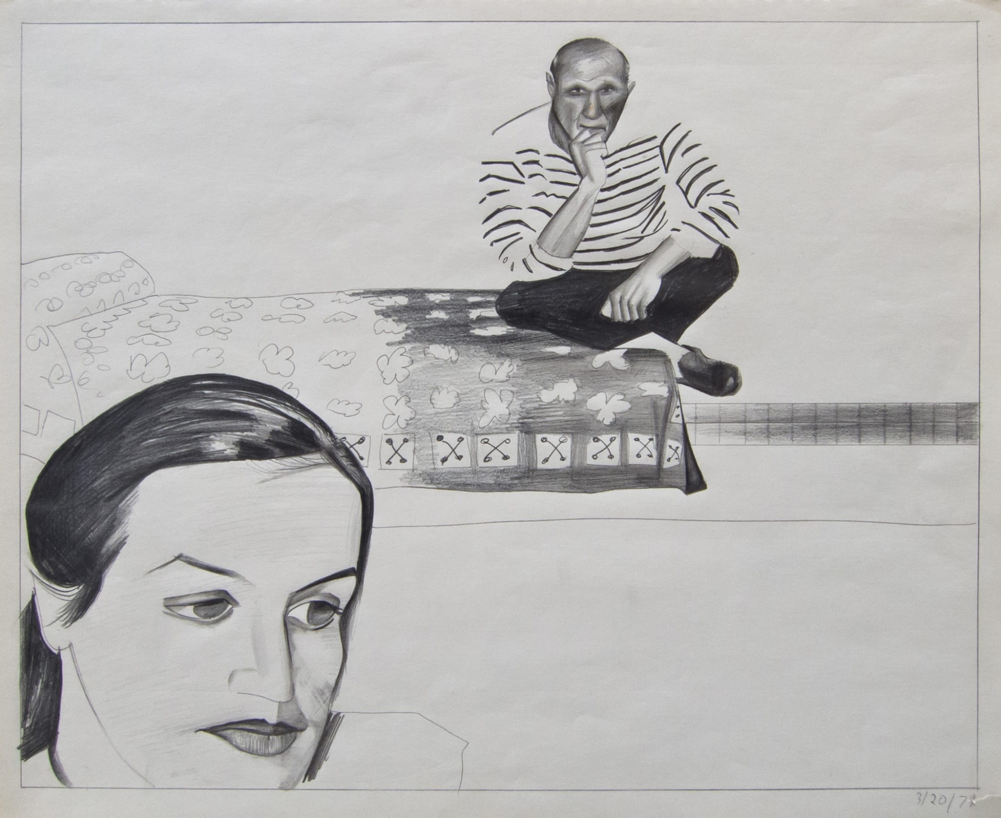 Patrick Angus, Picasso with Woman, 3/20/79, 1979