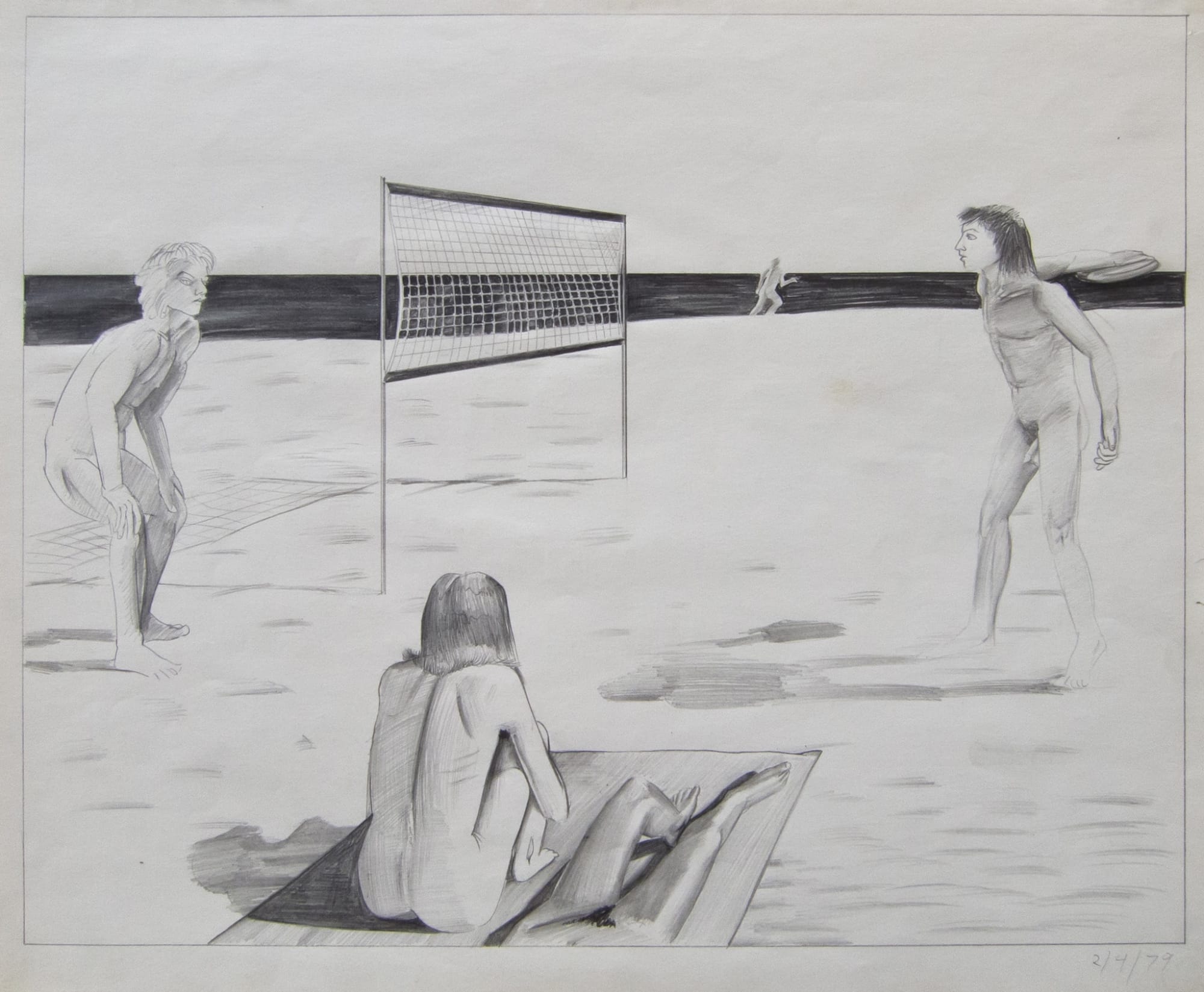 Patrick Angus, Naked Boys at Volley Ball Net, 2/4/79, 1979
