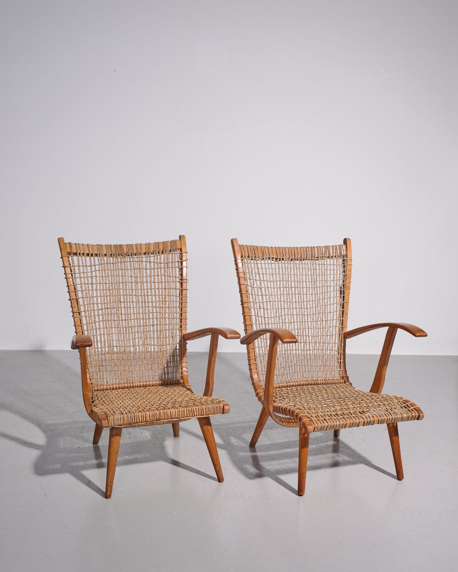 Bas Van Pelt, Pair of Dutch Rope Lounge Armchairs