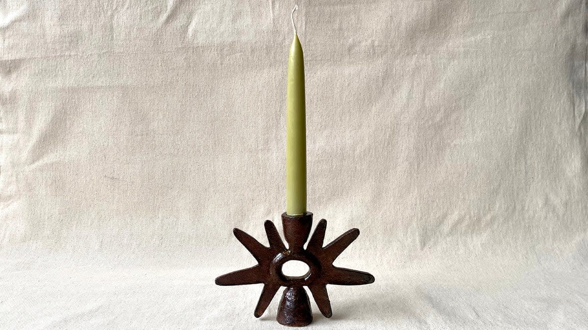 Wondering People, Jessica Tremaine, Speckle Brown Rays Candleholder