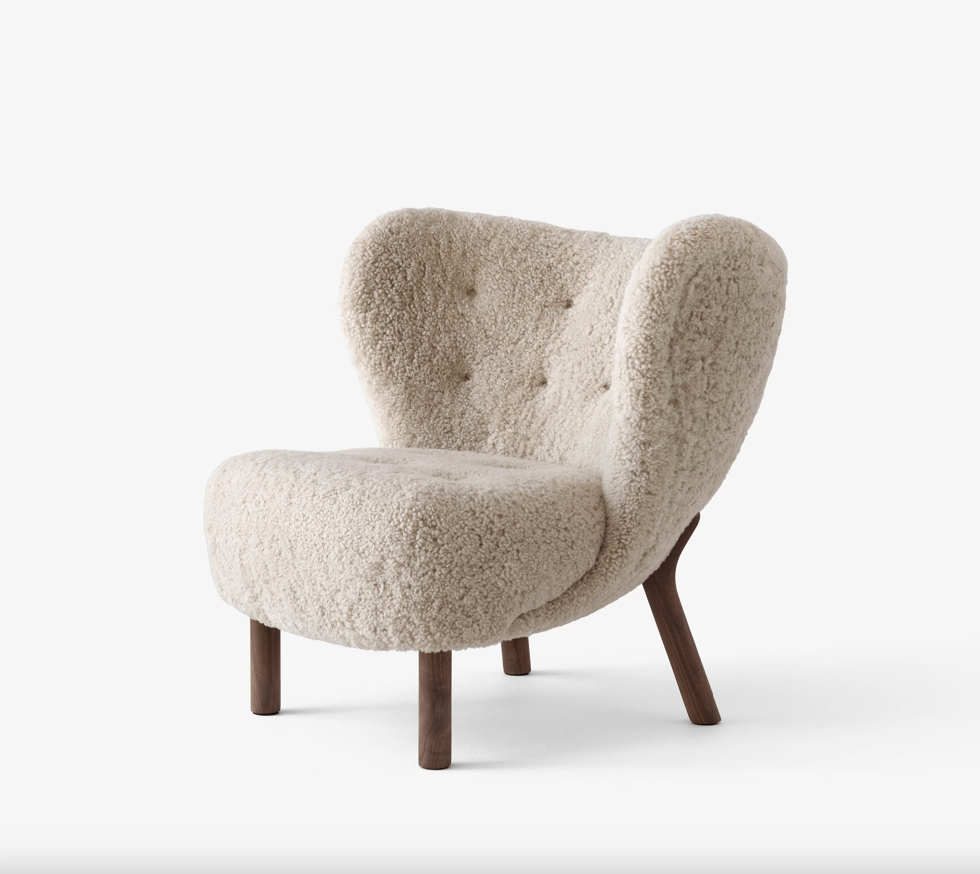 &Tradition, Viggo Boesen, Little Petra Lounge Chair VB1 in Moonlight Sheepskin
