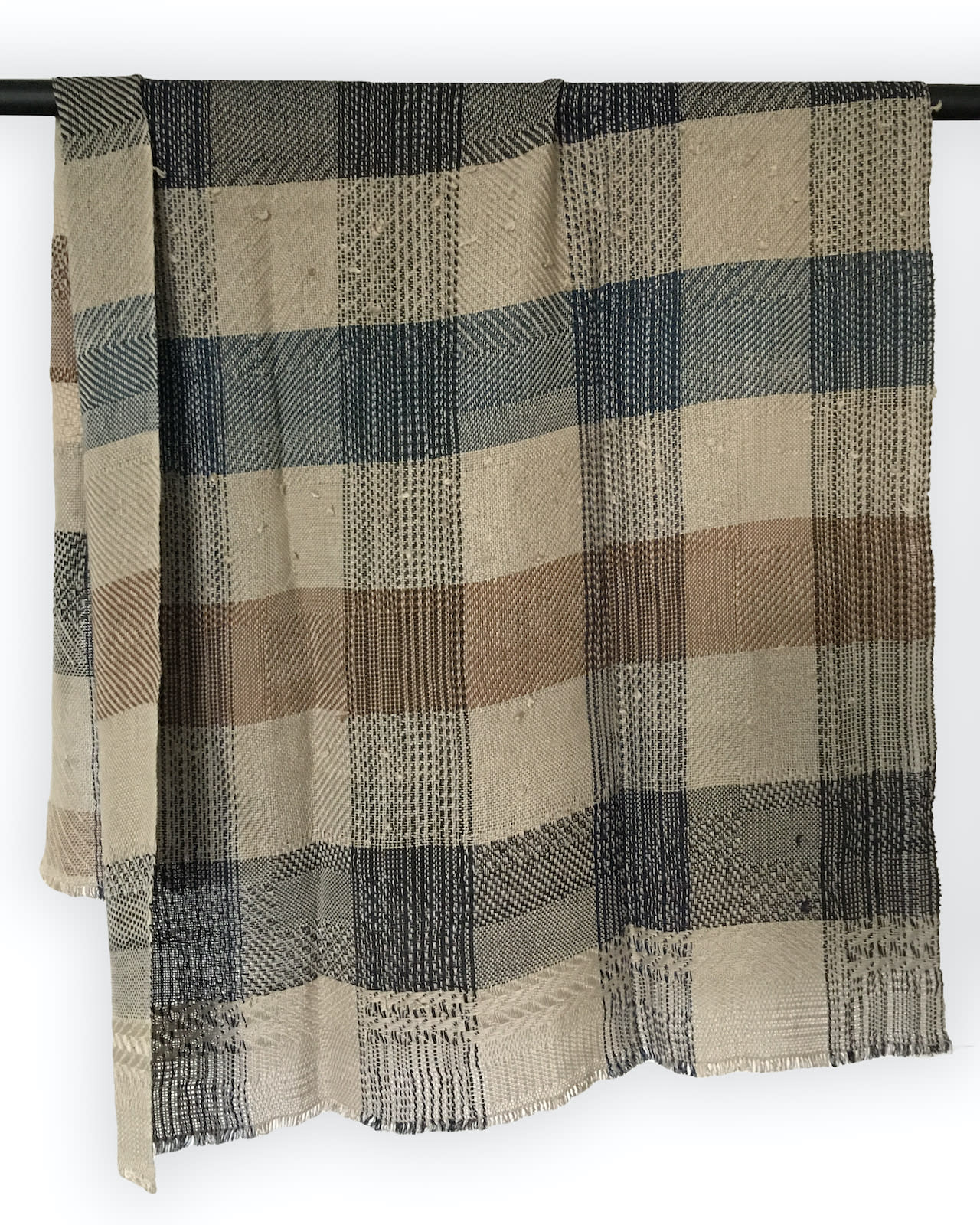 Catarina Riccabona, Handwoven throw 'Burgundy Red & Caramel Brown'