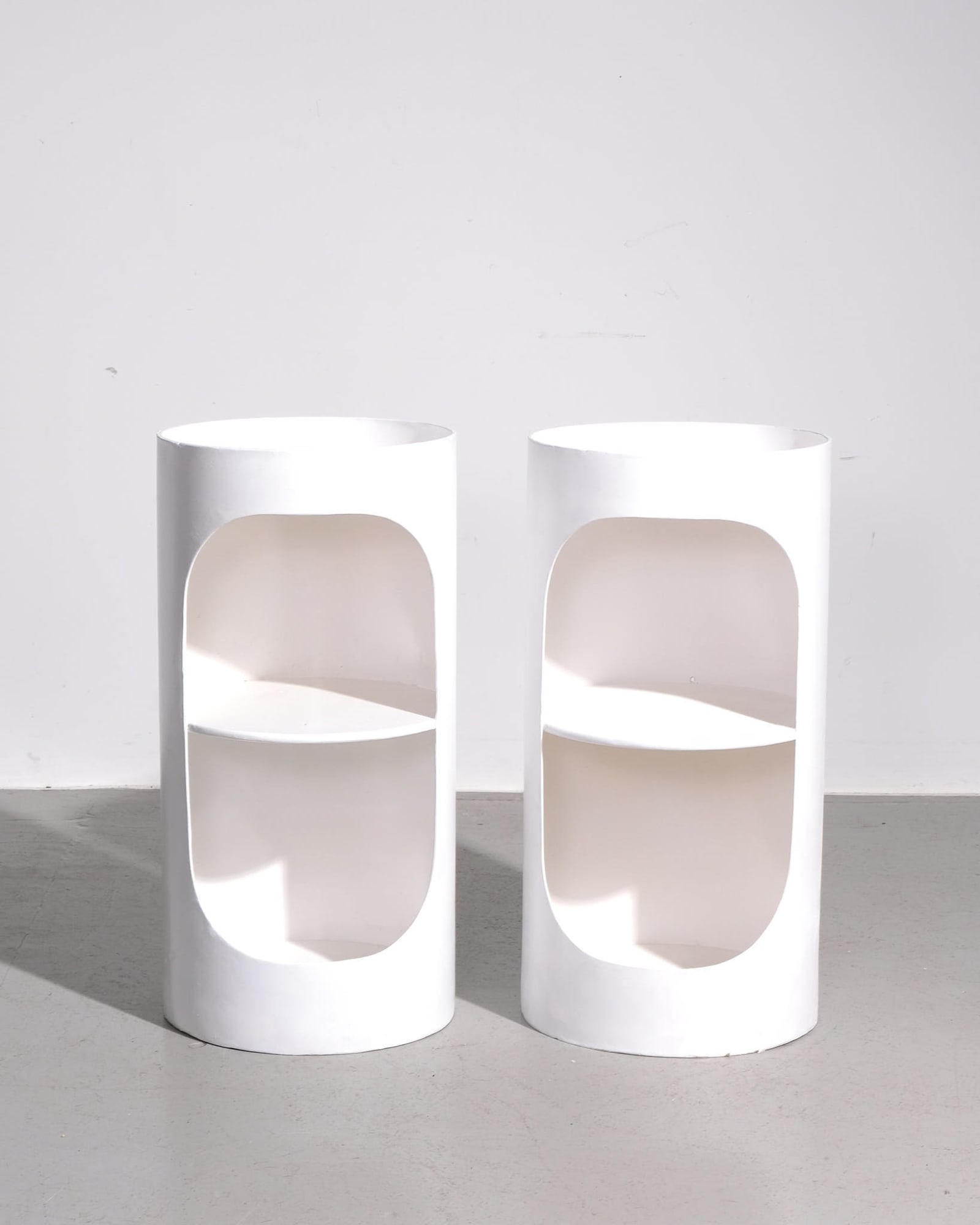 Bernard Holdaway, Tomotom Pair of Three Tier Stands in White (BH22)