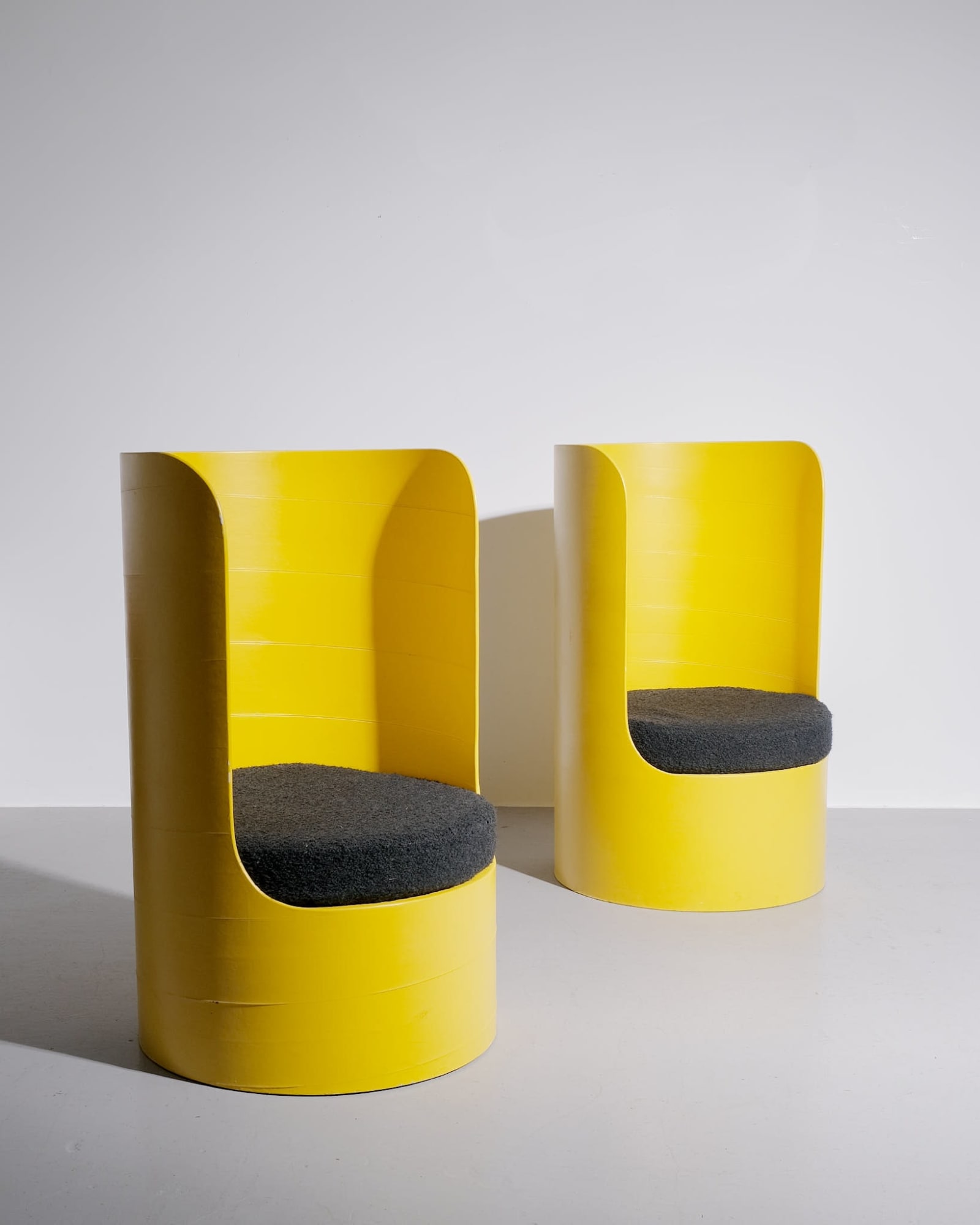 Bernard Holdaway, Pair of Large Tomotom Chairs in Yellow